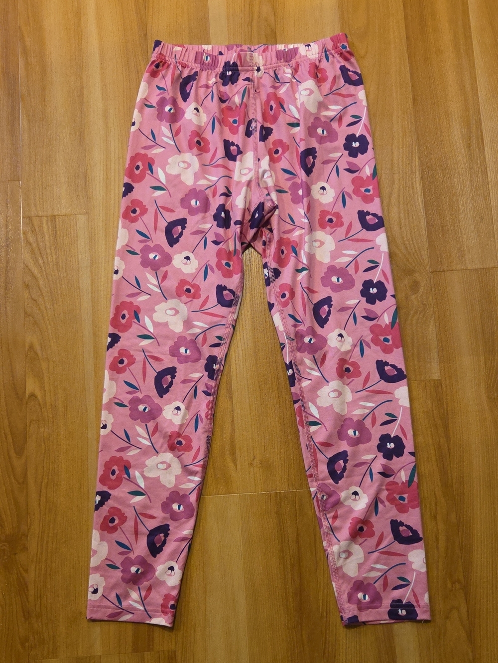 Lands' End Girls Pink Floral Pajama Bottoms